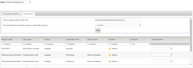 workflow transactions reassignments and delegations report